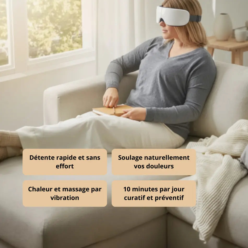 Masque Massant Chauffant Bluetooth | Fatigue Oculaire Écran Ma boutique